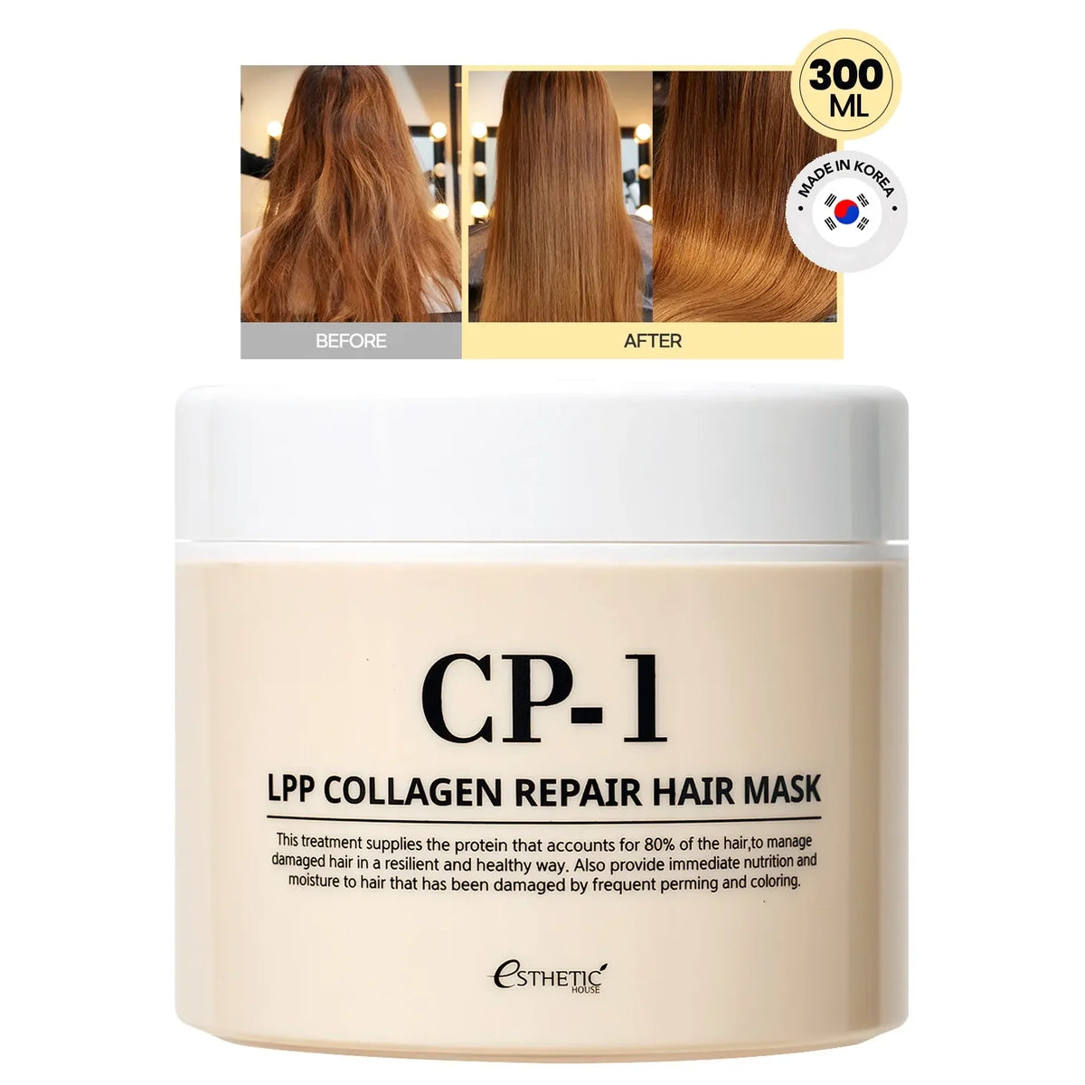 Profesionāla proteīnu maska matiem ar keramīdiem CP-1 LPP Collagen Repair Hair Mask 300ml