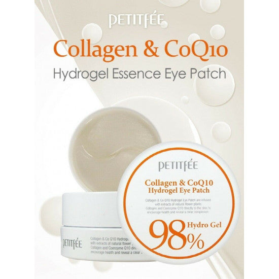 Hidrogēla patči Petitfee 98% Collagen & CoQ10 Hydrogel Eye Patch